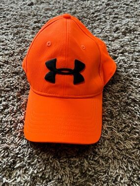 Under Armour Bright Orange Baseball Cap with Black Logo